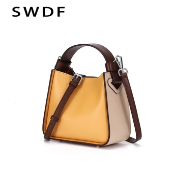 

SWDF Brand Bag For Women Women's Bucket Designer Shoulder Bag Women's Fashion Large Capacity Yellow Crossbody Bag Shoulder Bag
