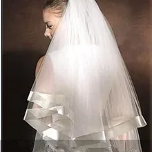 Фата, свадьба один слой свадебная вуаль цвета слоновой кости мягкий фатин свадебная фата Недорогие свадебные аксессуары Veu de Noiva