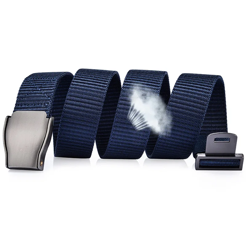 

Canvas Men's Belt Metal Buckle Knitted Mens Belts Luxury 7 Colors 2020 Army Casual Automatic Buckle Outdoor Nylon Tactical Belt