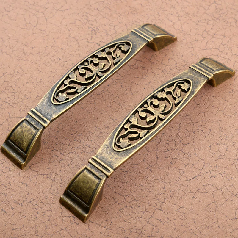128mm retro style wardrobe kitchen door handles 5" bronze