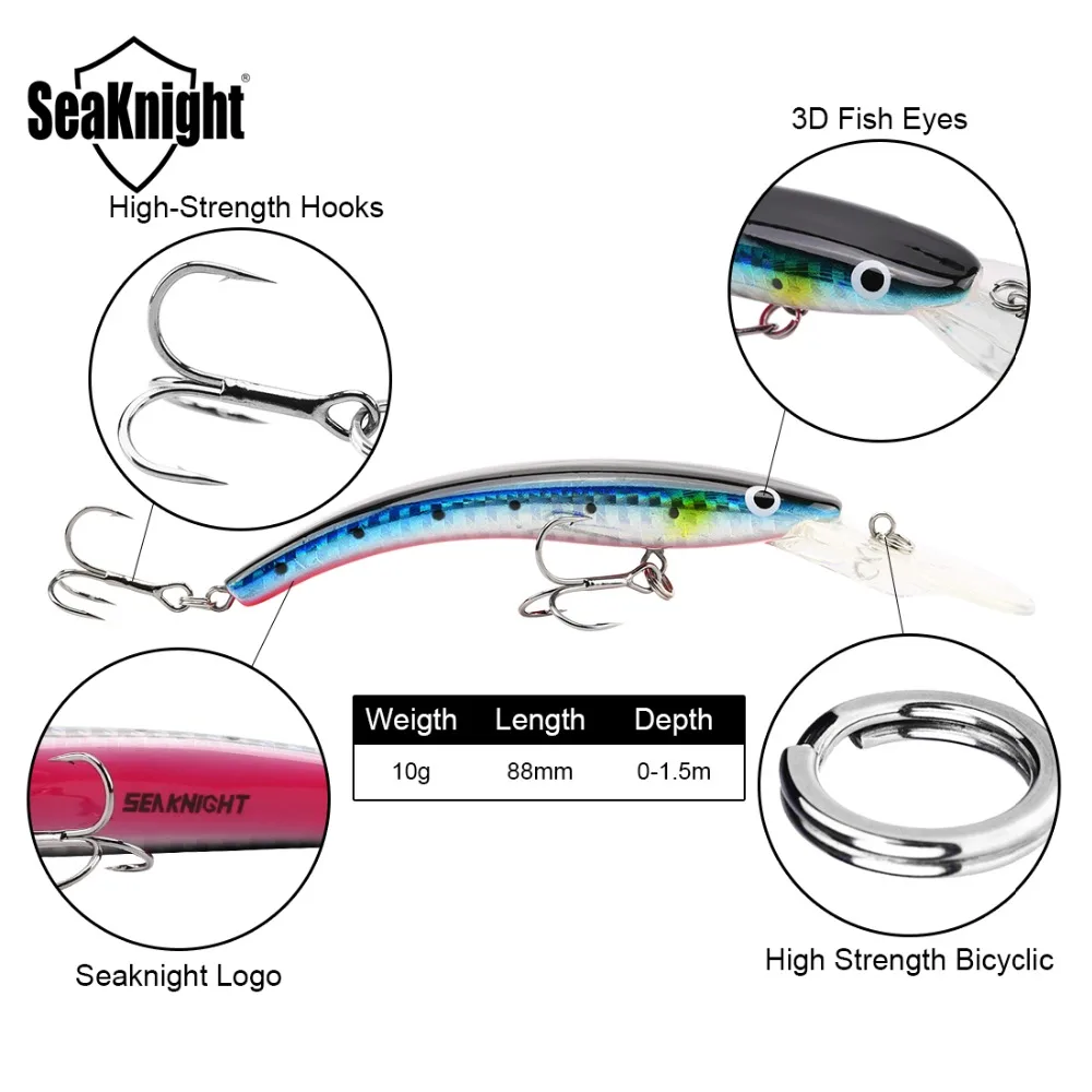 SeaKnight SK017 рыболовная приманка гольян 1 шт. 10 г 8 см глубина 0 5 м искусственный