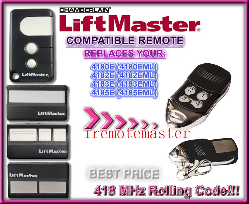 Liftmaster Чемберлен 4185eml 418X совместимый пульт дистанционного