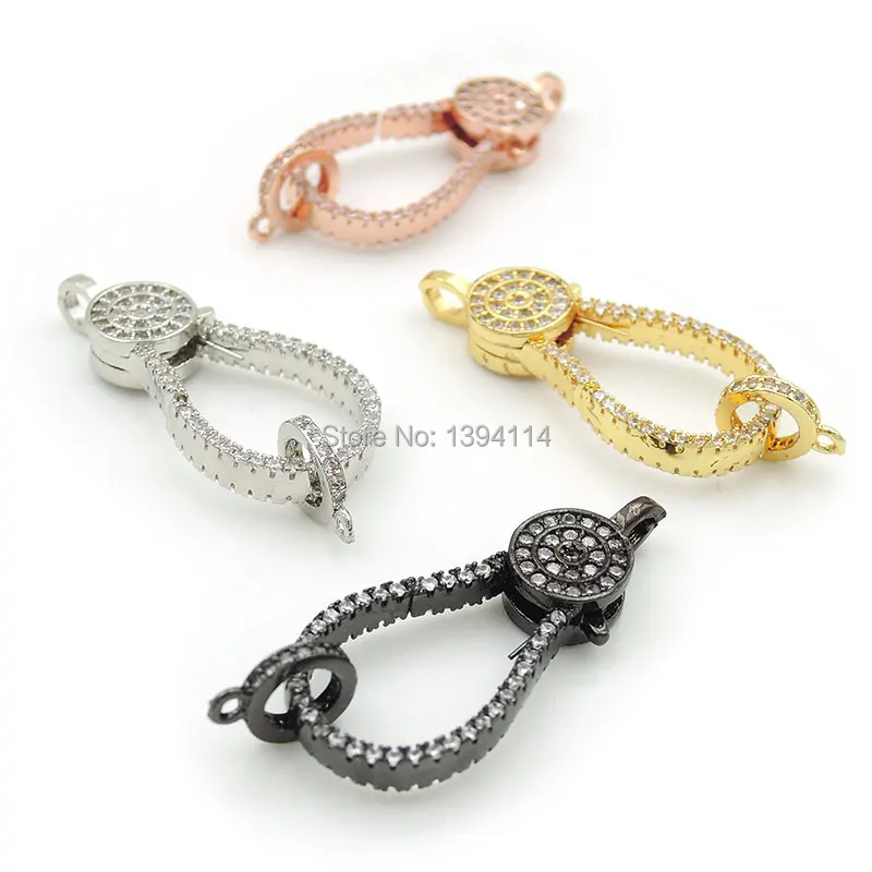 

30*14*4mm Micro Pave Clear CZ Lobster Clasp Accessories Fit For Making DIY Bracelets Or Necklaces Jewelry