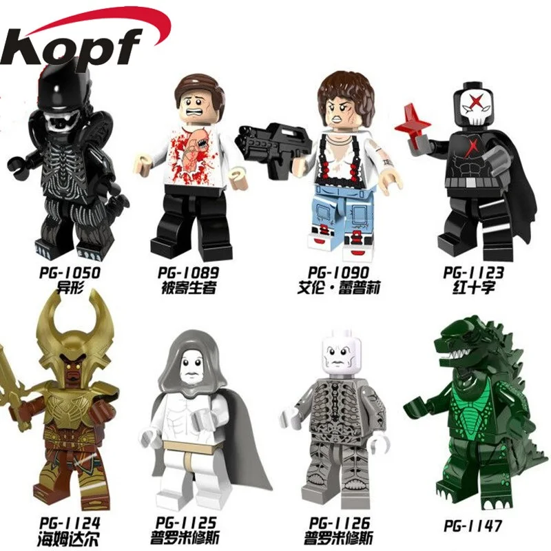

Single Sale Building Blocks Super Heroes One-Eyed Alien Upgraded Version With White Teeth Figures For Children Gift Toys PG8090