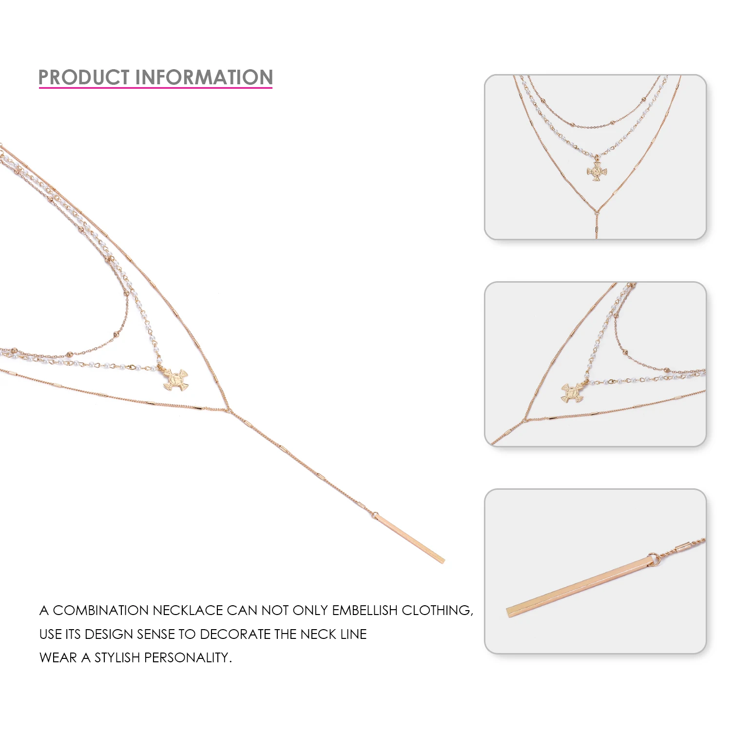 Trendy Choker Necklace for Women Long Multi Layer & Gold Color Hot Charm Pendant Necklaces Fashion Jewelry EST00031