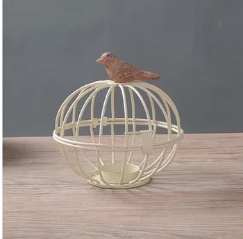 

A2 13cm*13cm*13cm European style village Mediterranean style bird cage Vintage Iron Candle wedding jewelry decoration