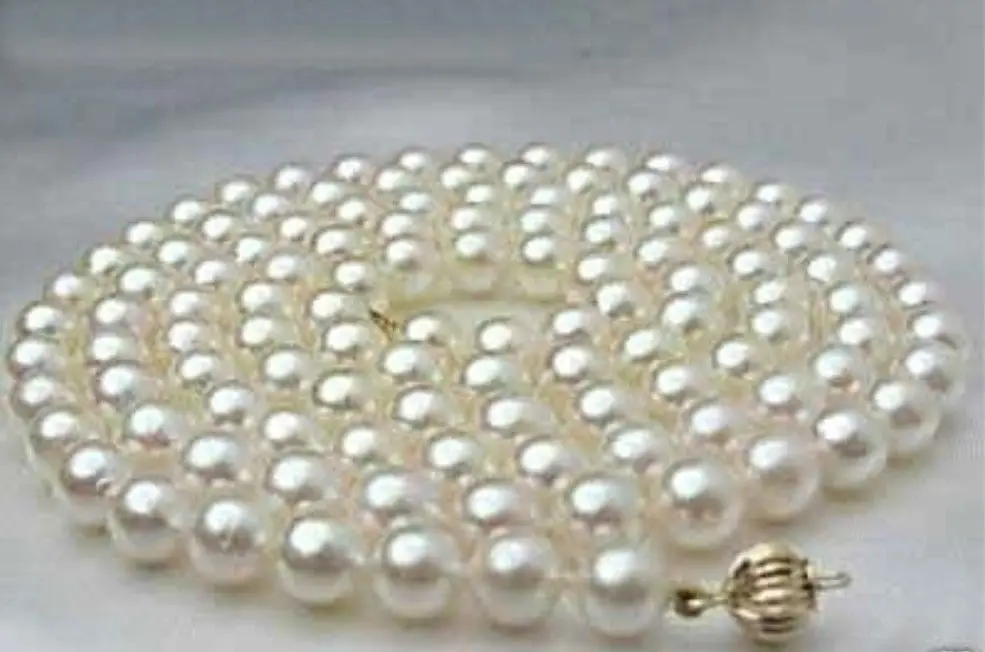Бесплатная доставка продажи женщин свадебное ювелирные > AAA + 8 - 9 мм южного моря белый жемчужное ожерелье 32 дюймов