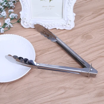

Stainless Steel Salad Tongs BBQ Kitchen Cooking Food Serving Utensil Tong