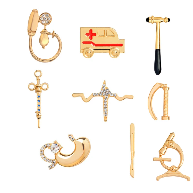 

Medical Pins Funny Heartbeat Scalpel Syringe Blood Pressure Meter Ambulance Stomach Pins Jewelry for Doctor Nurse