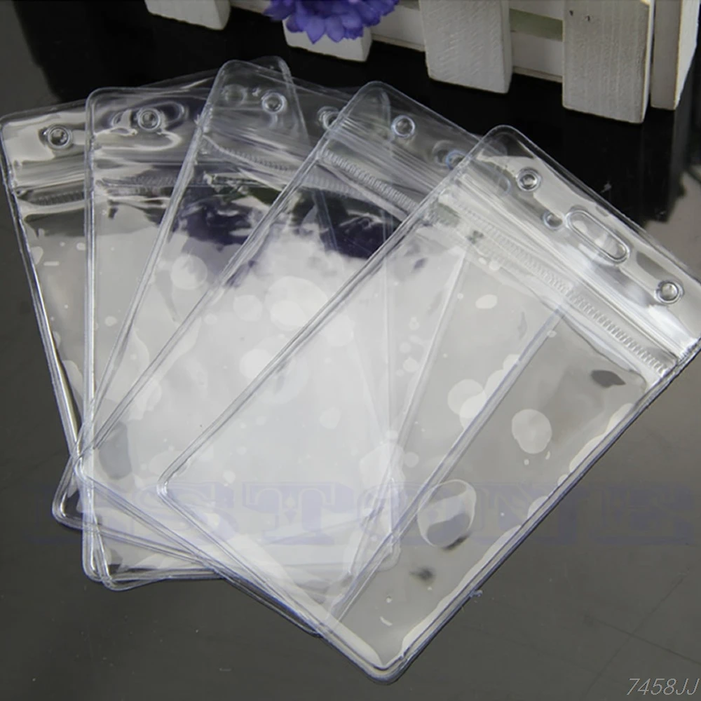 5 x Convenient Clear PVC Badge Work Exhibition ID Name Waterproof Card