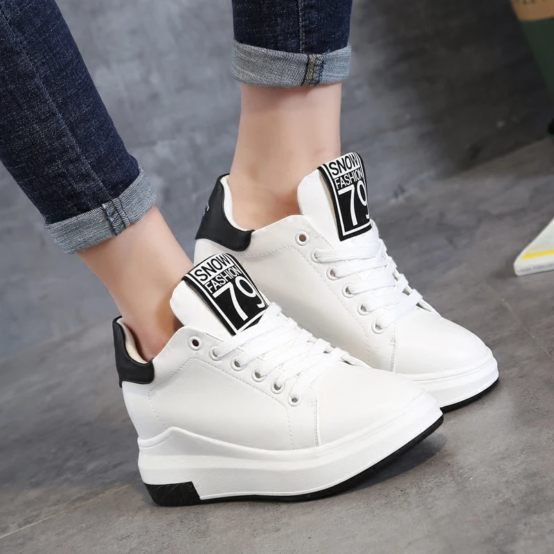 women height increasing thick sole sport running shoes ladies flats