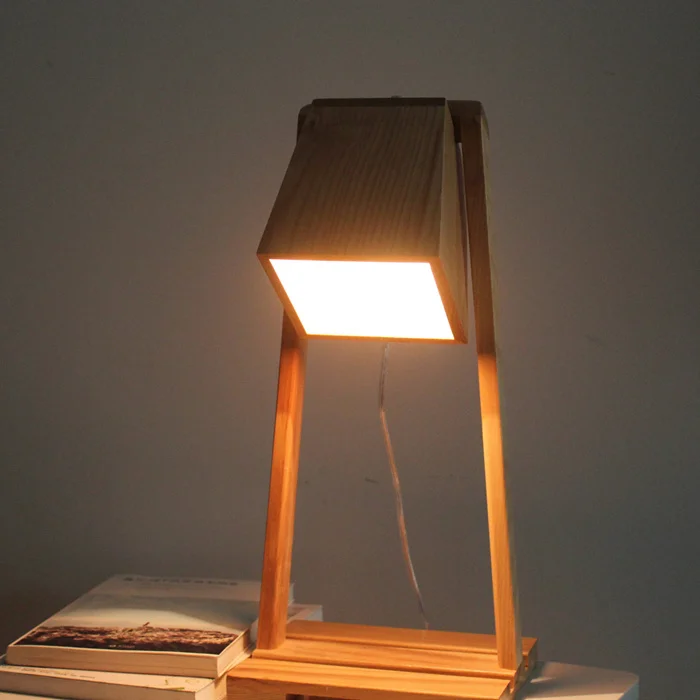 

Solid Wooden Scandinavian-style wooden bedroom table lamp personality study literary gift warmly decorated table lighting MZ55