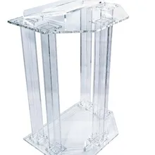 Крепежные дисплеи подиум, прозрачный призрак акриловый w/110 V освещенный крест Pulpit, собранный в собранном виде