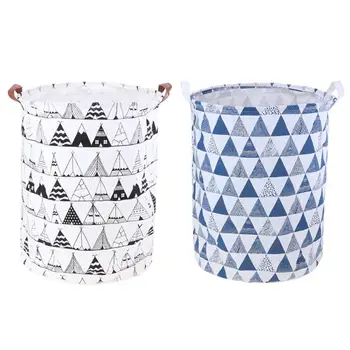 

Foldable Canvas Washing Clothes Toy Holder Organizer Laundry Basket Household Dirty Clothes Sundries Storage Baskets Box