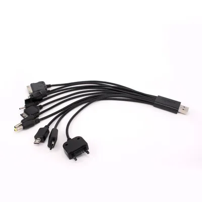 Earrery عالية الجودة أسود الأزياء نوع شحن usb كابل بيانات للهواتف مع العديد من رؤساء