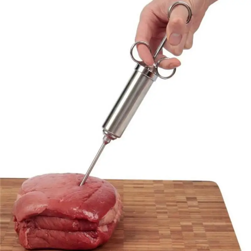 3 шт./компл. инжектор мяса из нержавеющей стали с 2 иглами ложечка-ситечко шприц для соусов инструменты для приготовления барбекю Кухонные аксессуары для дома