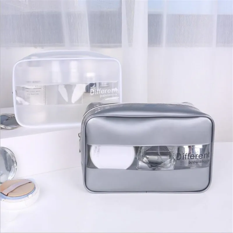 

Free shipping hot Waterproof PVC Transparent Makeup Bag Travel Zipper Organizer Cosmetic Bag Travel Clear Make Up Bags for Women