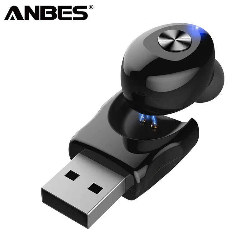 ANBES Bluetooth наушники 5 0 миниатюрные беспроводные hifi гарнитура с стерео загрузочной