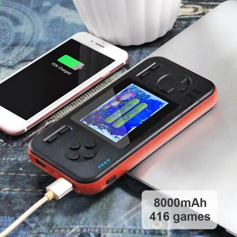 Najtaniej Buil in 416 klasyczne gry Handheld Gamepad konsola do gier z 8000mAh Power Bank gra bawić się zabawkami dla dzieci dorośli