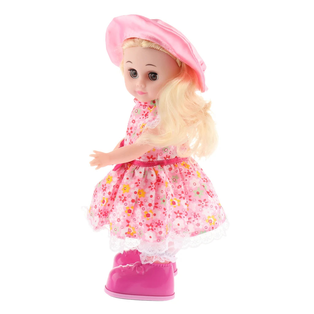 Educational Story Telling, Walking Interactive Electronic Girl Doll Toy Kids Dress Up Pretend Game Developmental Gifts #C