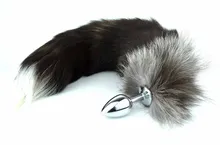 Fox Tail Anal Plug In Adult Games Stainless steel Anal Pleasure Bead Butt Plug Stimulator Sex Products Flirt Toys For Women Q120