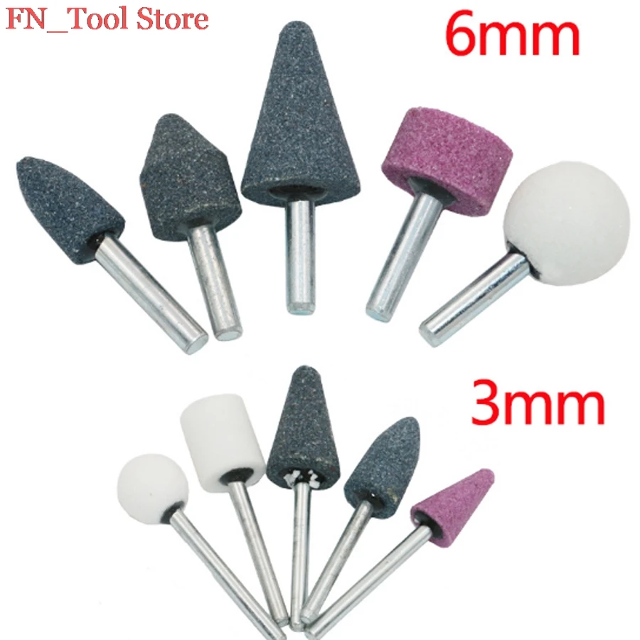 10Pcs./Set. Ceramic polishing suit Metal handle 3mm/6mm Electric