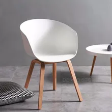 Популярные Модные Современные Дизайн Пластик сиденья твердые деревянная нога обеденный кресло Гостиная мебель классический компьютерные кресла 1 шт