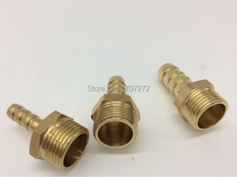 free shipping copper fitting 14mm Hose Barb x 3/8" inch male BSP Brass Barbed Fitting Coupler