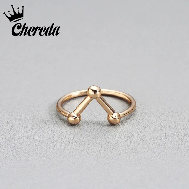 Chereda Fashion Women Rings Chemical Element Alloy Silver Gold Color Classic Lad Chereda Fashion Women Rings Chemical Element Alloy Silver Gold Color Classic Lad