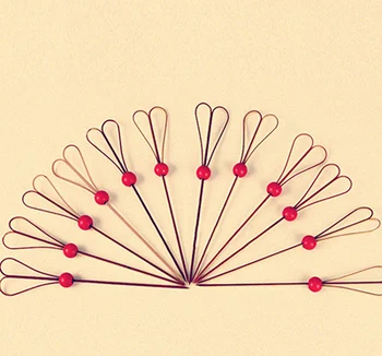 

Free Shipping 12cm 50pcs Bamboo Red White Ball Scissor Shape Cocktail Sticks Pick Martini Drink Stick Picks Bar Tool