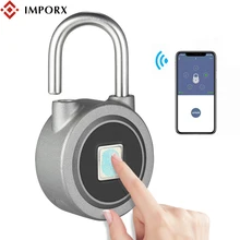 IMPORX Fingerprint Smart Keyless Lock Waterproof APP Button Password Unlock Anti-Theft Padlock Door Lock For Android iOS System cadeado free shipping fingerprint lock household anti theft door zinc alloy slide phone remote password unlock for intelligent