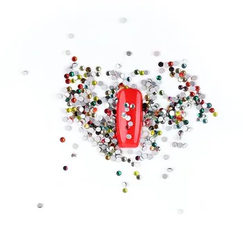 

1440PCS SS6 2MM Glass Crystal Mix Color Non Hotfix Flatback Rhinestones Nail Rhinestoens For Nails 3D Nail Art Decoration Gems