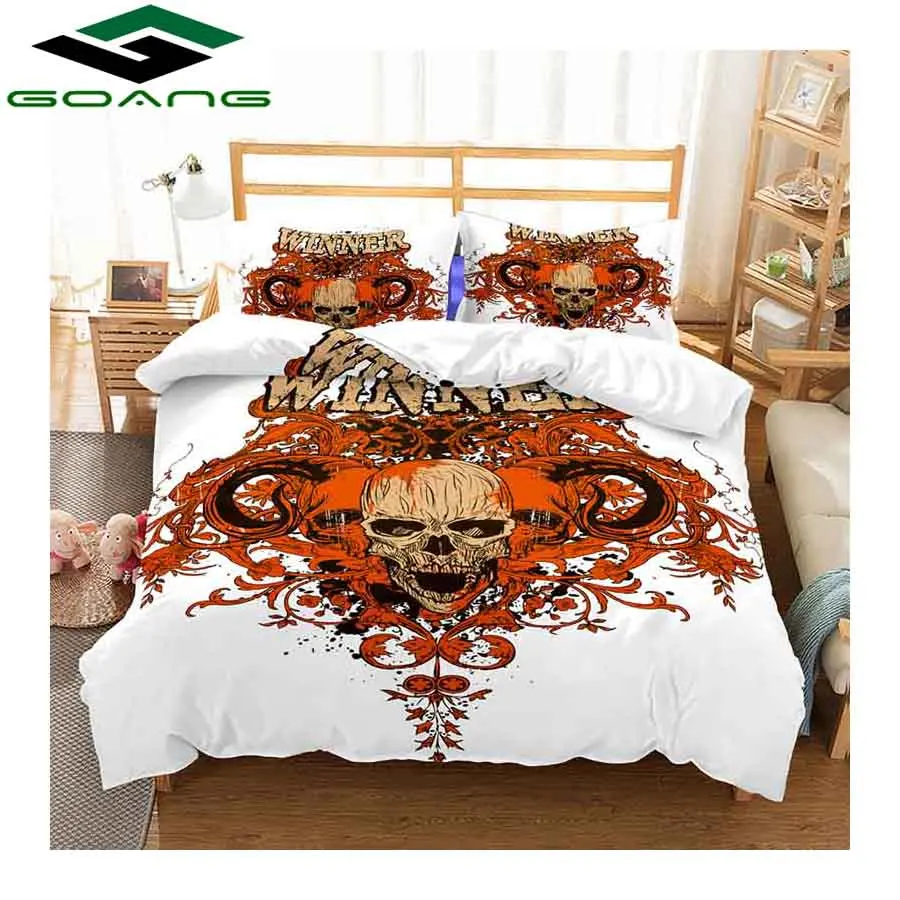 Best GOANG 3d bedding set bed sheet duvet cover pillow Reactive Printing Glamorous skull bedding set king size Home textile hot sell