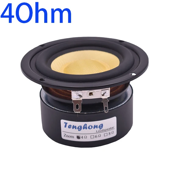 Tenghong 1 шт. 3 дюймов стекловолокна аудио Динамик 4/8Ohm 25W СЧ НЧ-динамик громкого Динамик дома Театр Hi-Fi книжная полка Динамик s - Цвет: 4Ohm