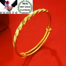 OMHXFC,, Европейская мода, для женщин, девушек, для вечеринки, дня рождения, свадьбы, подарок, винтажные витые 18KT золотые браслеты на запястье BE51