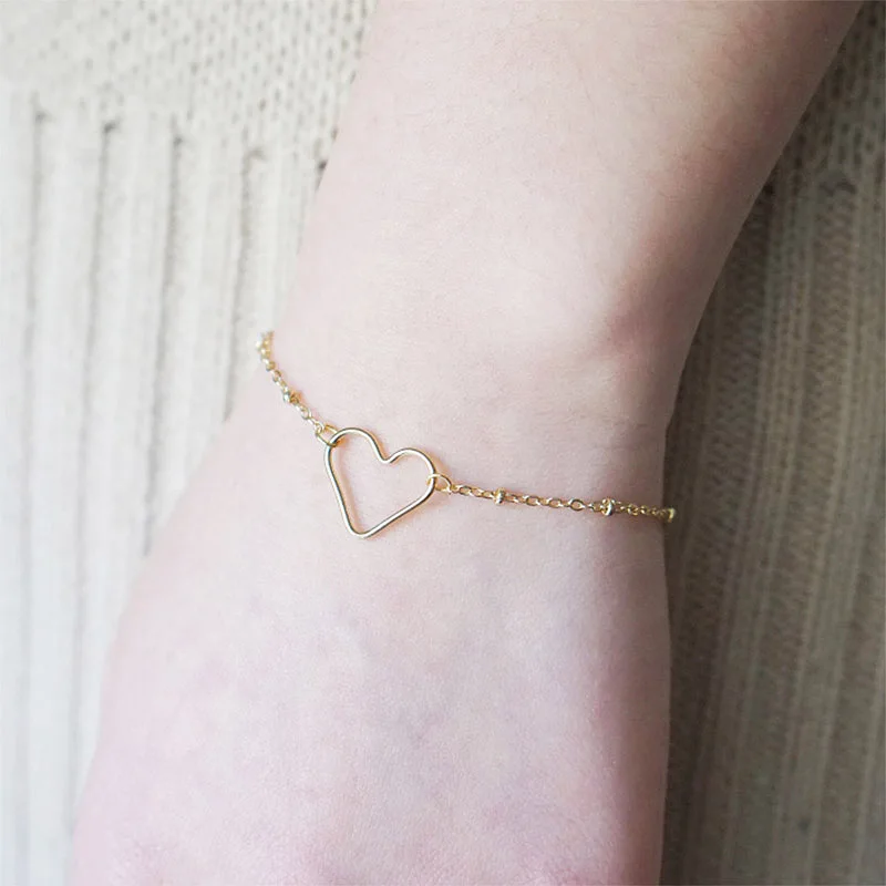 

1PC Hollow Heart High Quality Alloy Link Chain Women Anklets Ladies Bracelets Summer Beach Jewelry
