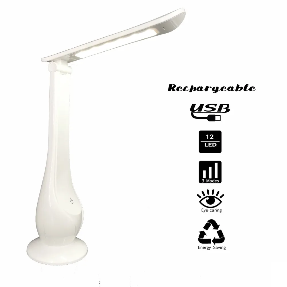 

Ganeed Rechargeable LED Table Lamp Portable Dimmable Desk Reading Light ABS Material Book Light for Studing Working Reading