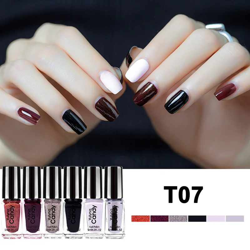 1 Set Nail Polish DIY Art Long Lasting Non-toxic Quick Drying Manicure Portable for Women QRD88 - Цвет: 07