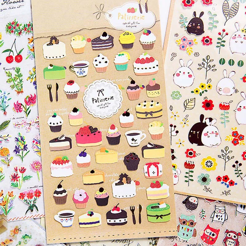 

Kids Toy Cartoon Cake Animals Pattern Reward Sticker DIY Stickers Scrapbook Toys for Children Stickers on Laptop Diary Girl Gift