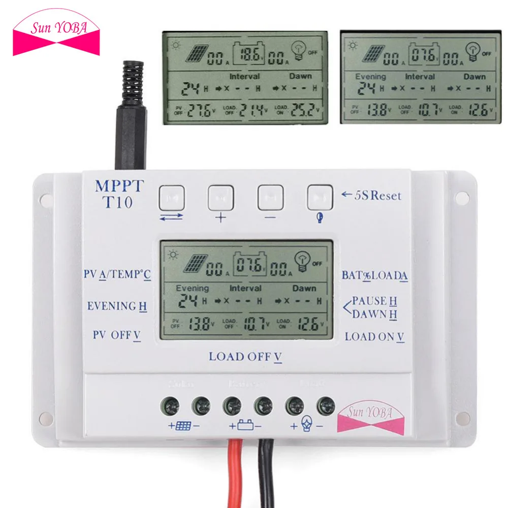 

MPPT 20A Three-time interval LCD Solar Charge controller 12V 24V auto switch LCD display MPPT20 Solar charge controller MPPT 20