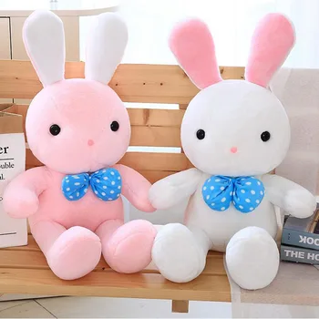 

New Style Lovely Pink White Rabbit Short Plush Toy Stuffed Animal Plush Doll Gift Send to Children