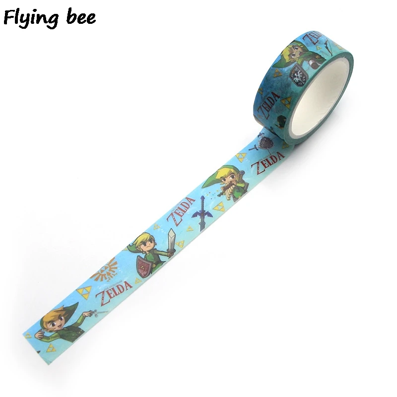 Бумажная Васи лента Flyingbee 15 мм x 5 м липкая для игр аниме самодельная наклейка
