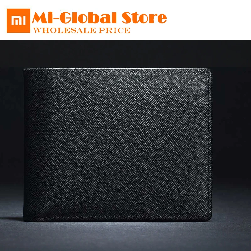 

Original Xiaomi 90FUN Leather Wallet Stylish Business Casual Purse bag Cross grain cowhide Scratch resistant high quality