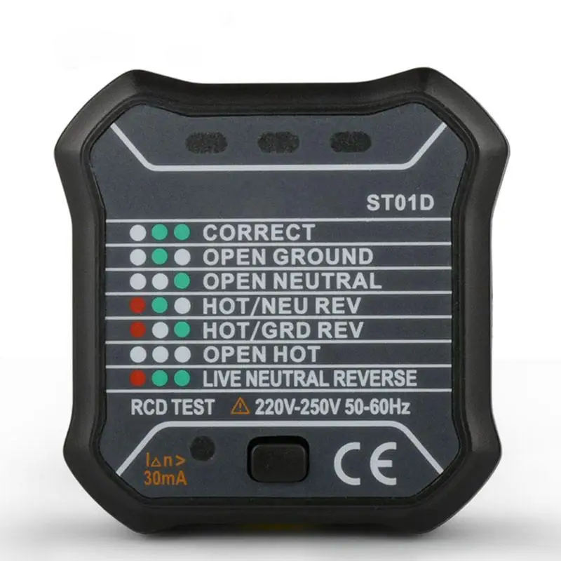 

Socket Tester Leakage Detection Switch Test Electrician Circuit Electroscope With RCD Leakage Circuit Breaker Detection