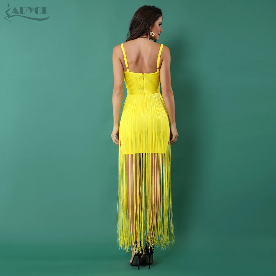 Adyce женское Бандажное платье Vestidos Verano 2019 новое летнее желтое Сексуальное
