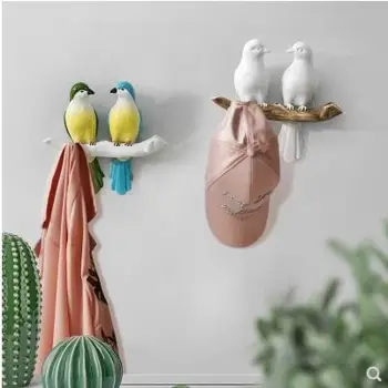 

2019 Creative bird wall hanging crafts, beautiful home wall decoration, key hanging