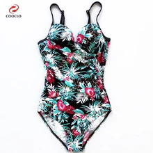 Cooclo женский купальник Цельный купальник с цветочным принтом спа-ремень однотонный с высокой талией спортивный сексуальный купальник с открытой спиной купальник