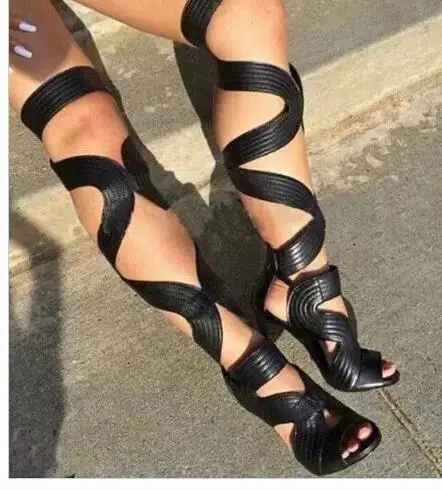 

criss cross strappy women cut-out gladiator sandals shoes high heeled female summer casual sandals shoes fashion ladies sandalis