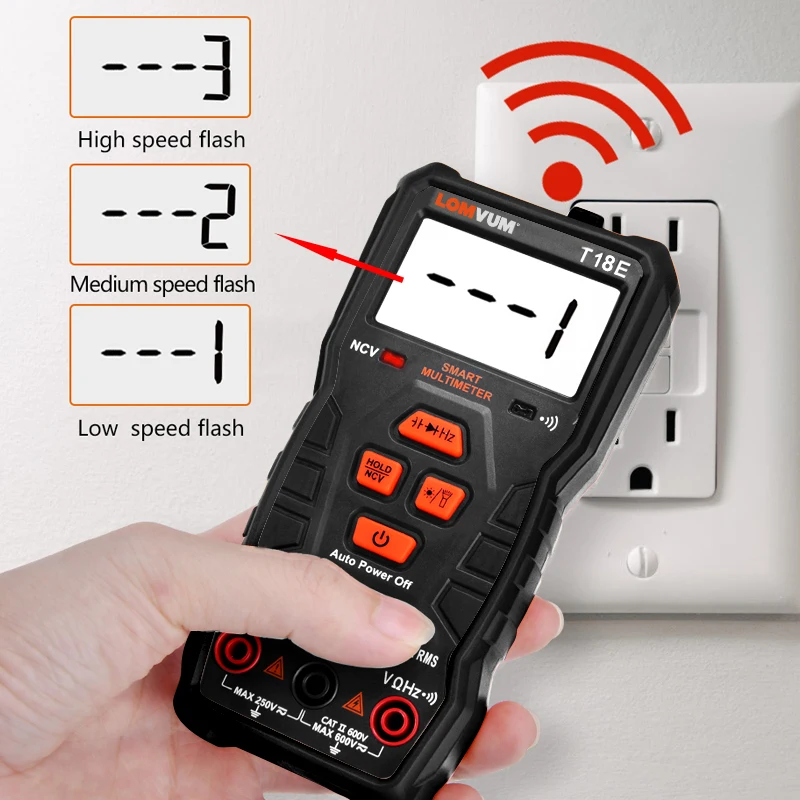 LOMVUM Intelligent Multimeter 6000 Count Digital High-precision Automatic Multi-function Portable Anti-burn Digital Table