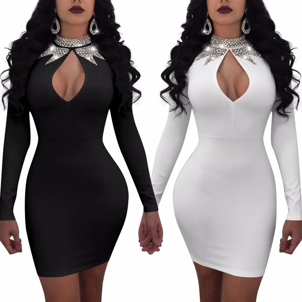 black and white sequin gown
